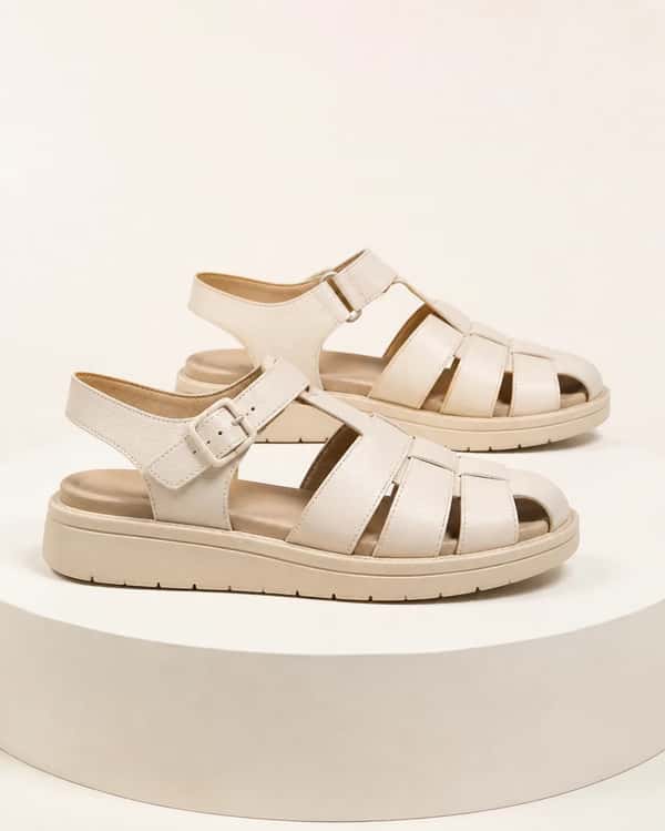 Fisherman Platform Sandal – Cream