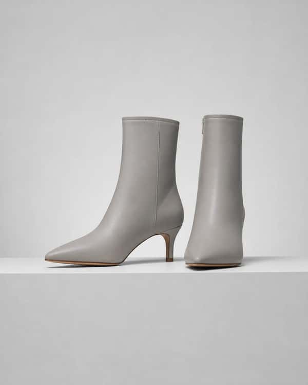 Pointed-Toe Ankle Boot – Stone