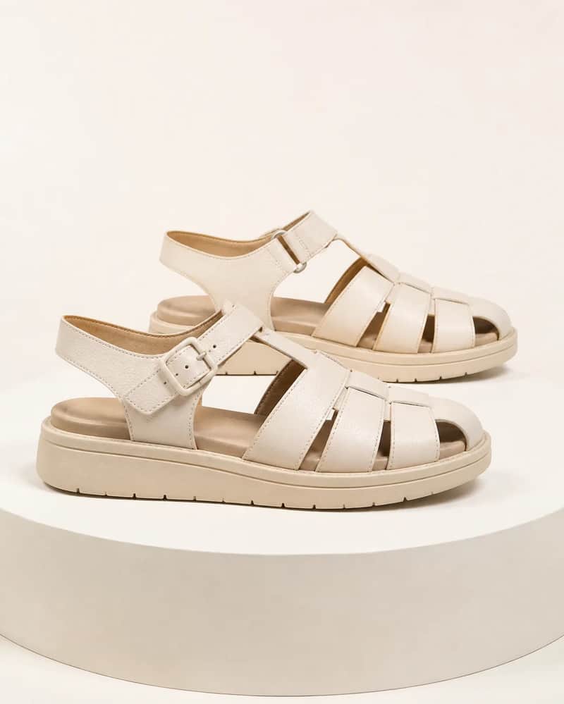 Fisherman Platform Sandal – Cream